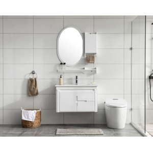 Arredo Casa Facile Mobile Bagno Pensile Bianco 80 Cm Completo Specchio Armadietto