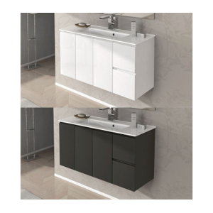 Arredo Casa Facile Mobile Bagno Sospeso Bianco O Nero Da 100cm O 80cm