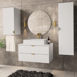 garneroarredamenti Mobile bagno sospeso 150x140cm bianco Hakone