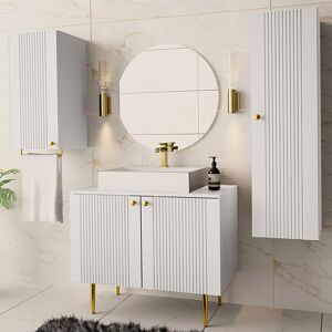 garneroarredamenti Mobile bagno 160x140cm bianco piedini oro Banf