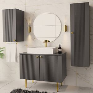 garneroarredamenti Mobile bagno 160x140cm grigio piedini oro Banf