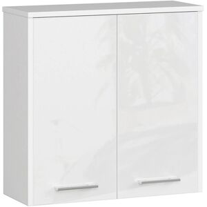 garneroarredamenti Pensile 60x60cm bagno sospeso 2 ante bianco lucido Woters