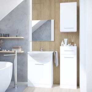 garneroarredamenti Mobile bagno moderno a terra 106cm bianco opaco Kiro