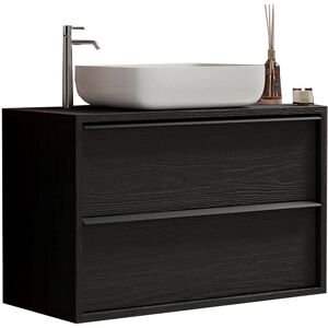 Milani Home mobile lavabo sospeso di design moderno industrial cm 92 x 92 x 43 h Antracite 92 x 92 x 43 cm