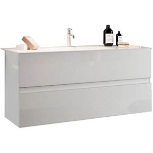 Milani Home mobile lavabo sospeso di design moderno industrial Bianco 101 x 45 x 85 cm