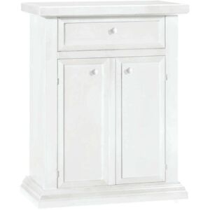 Milani Home Mobile Portatelefono In Legno Massello 64x32x80 Bianco 64 x 80 x 32 cm