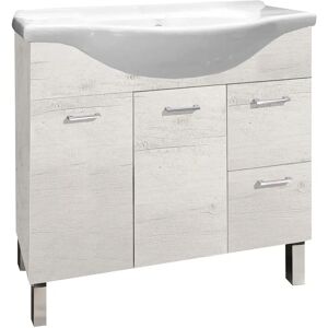 Tecnomat BASE PORTALAVABO E LAVABO JESS QUERCIA BIANCO 2 ANTE 2 CASSETTI 85x75x50 cm (LxHxP)