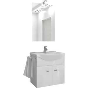 Tecnomat MOBILE BERNA2 SOSPESO 2 ANTE LAVABO SPECCHIERA ED ILLUMINAZIONE INCLUSI 58x135x47,5 (LxHxP)