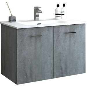 Tecnomat BASE PORTALAVABO CON LAVABO ASYA CEMENTO 2 ANTE SOFT CLOSE 80x55x46 cm (LxHxP)