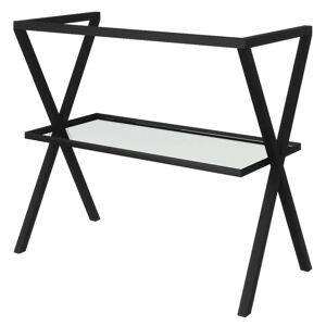 Tecnomat BASE CAVALLETTO IN METALLO NERO 80x70x46 cm (LxHxP) CO RIPIANO IN VETRO