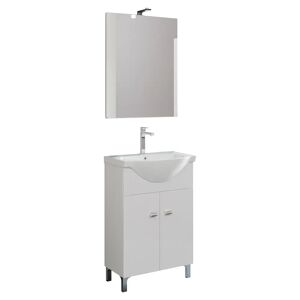 Tecnomat MOBILE GAIA LACCATO BIANCO 2 ANTE 56,5x86x42,50 cm (LxHxP) LAVABO E SPECCHIO