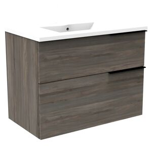 Tecnomat BASE PORTALAVABO CON LAVABO TAHITI OLMO 2 CASSETTI SOFT CLOSE 80x59x45 cm (LxHxP)