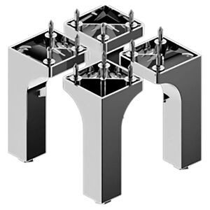 Tecnomat SET 4 PIEDI APPOGGIO PER SERIE SPACE E LAUNDRY IN PLASTICA CROMATA 11,8x11,1x10,5 cm (LxHxP)