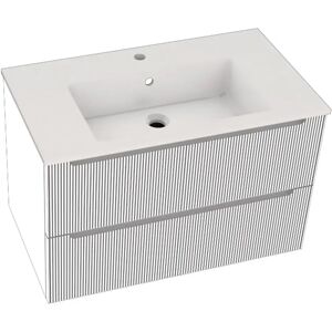 Tecnomat BASE PORTALAVABO RIGO IN LEGNO BIANCO OPACO 2 CASSETTI SOFT CLOSE 80x50x45 cm (LxHxP)