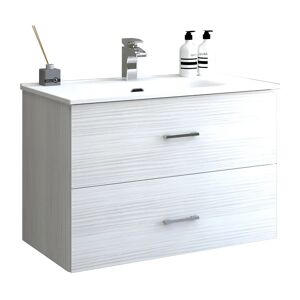 Tecnomat BASE PORTALAVABO CON LAVABO ASYA LARICE BIANCO 2 CASSETTI SOFT CLOSE 80x55x46 cm (LxHxP)