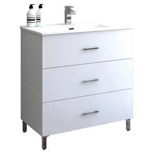 Tecnomat BASE PORTALAVABO CON LAVABO ASYA BIANCO OPACO 3 CASSETTI SOFT CLOSE 80x85x46 cm (LxHxP)