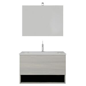 Tecnomat MOBILE VALENTINA 1 CASSETTO VANO GIORNO ROVERE GRIGIO  LAVABO IN CERAMICA 81x53x46cm (LxHxP)