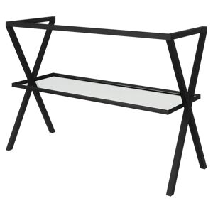 Tecnomat BASE CAVALLETTO METALLO NERO 100x70x46 cm (LxHxP) CO RIPIANO IN VETRO