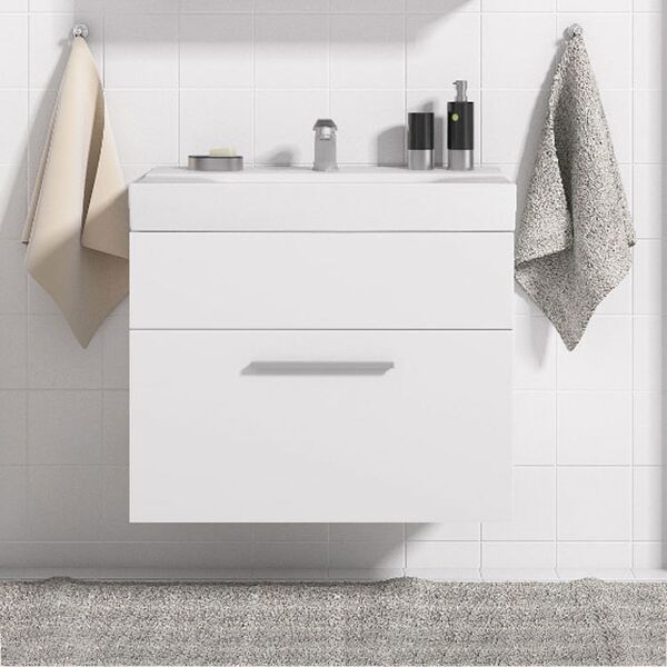garneroarredamenti base mobile bagno moderno sospeso 60x46cm bianco lucido hilton