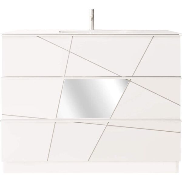 milani home mobile lavabo a terra di design moderno industrial bianco 101 x 45 x 85 cm