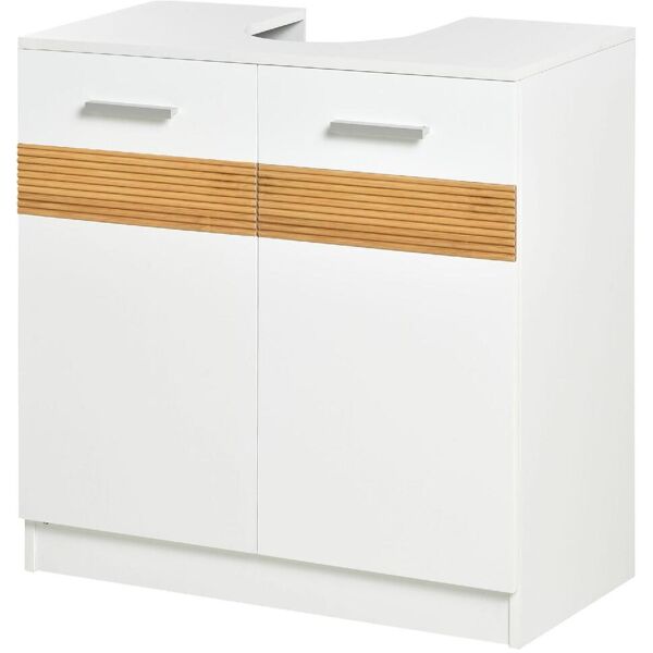 dechome 337834 mobile sotto lavabo bagno mobiletto bagno sottolavandino con antine in legno 60x30x60.5cm bianco - 337834