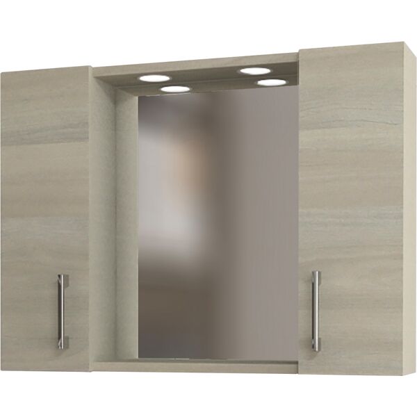 savini due 4496 led g mobile specchio bagno in legno 77x16x57h cm colore rovere / grigio - 960