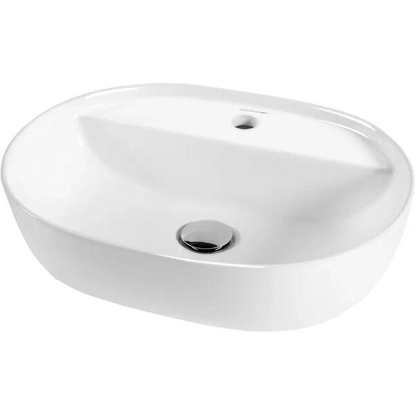 tecnomat lavabo d'appoggio kiby in ceramica bianca ovale 50,9x13,2x39 cm (lxhxp)