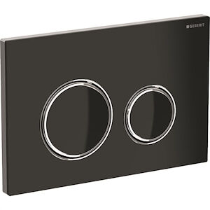 Geberit Sigma 21 115.884.Sj.1 Placca 2 Tasti  Vetro Nero Codice Prod: 115.884.Sj.1