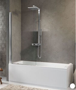 Novellini Aurora1 Parete Sopra Vasca 70x150 H. Con Anta Girevole 180° Trasparente Bianco Codice Prod: Auroran170-1a