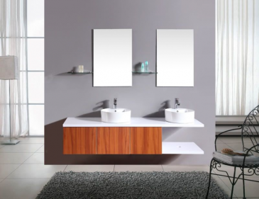 Arredo Casa Facile Mobile Bagno Pensile Marrone Da 180 Cm Completo Doppio Lavabo