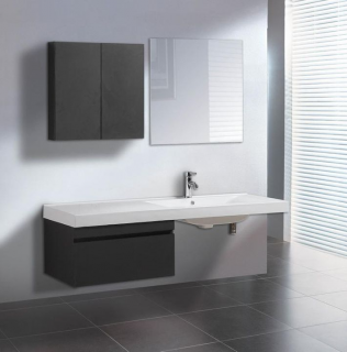 Arredo Casa Facile Mobile Bagno Pensile Wengã‰ Antracite Da 150 Cm Completo