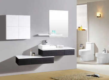 Arredo Casa Facile Mobile Bagno Pensile Nero Da 180 Cm Completo