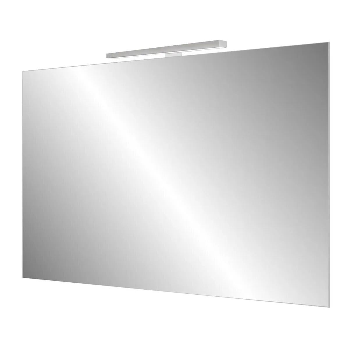 Specchio Big 110x70 Cm Filo Lucido Reversibile Lampada Led 7w Ip44 Inclusa