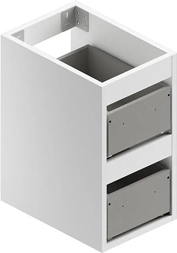 Base Sospesa Modul In Legno Bianco Opaco Per 2 Cassetti 30x55x43 Cm (Lxhxp)