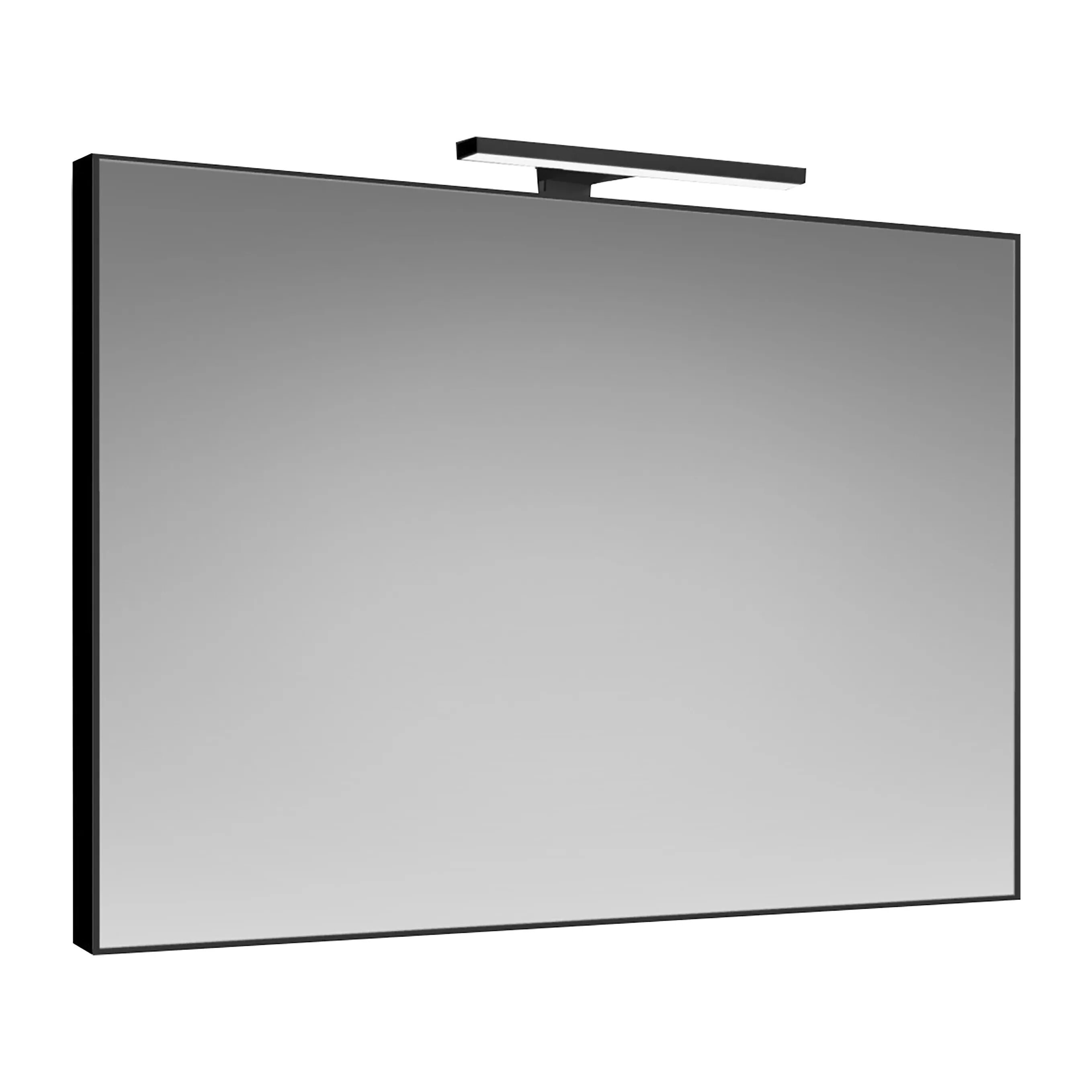 Specchio Black 100x70cm (Lxp) Filo Lucido Reversibile Nero Lampada Led Luce Fredda 5 W