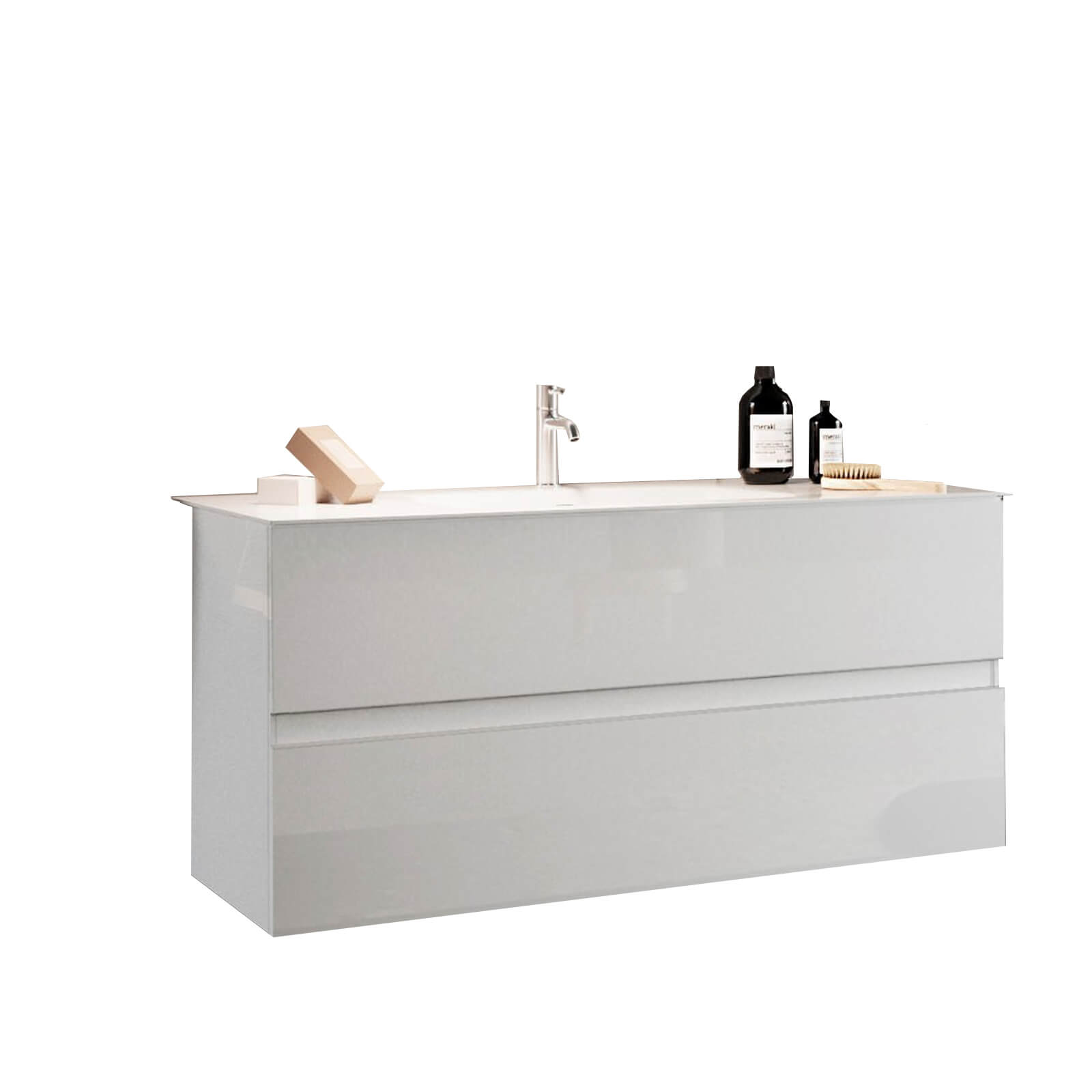 Milani Home mobile lavabo sospeso di design moderno industrial Bianco 101 x 45 x 85 cm