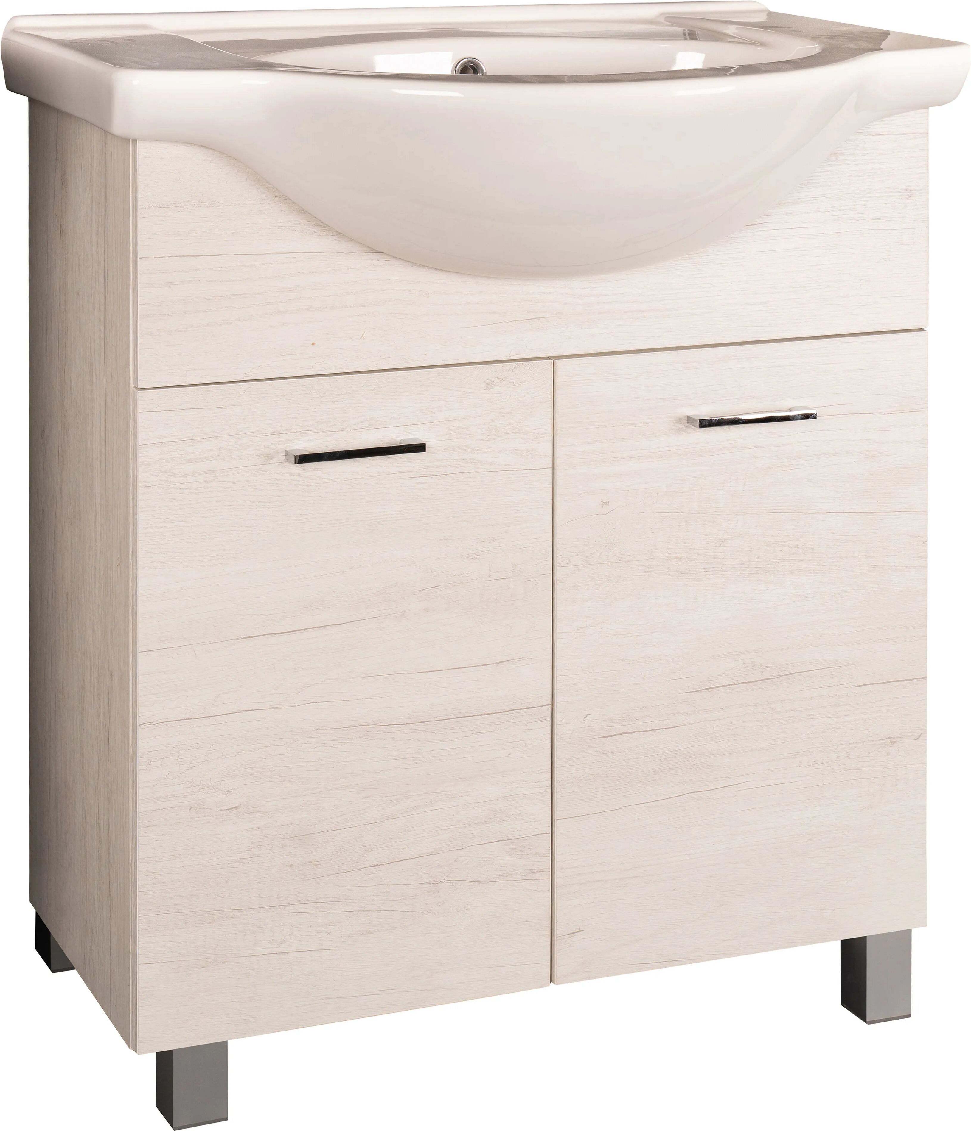 Tecnomat BASE PORTALAVABO CON LAVABO JESS QUERCI BIANCO 2 ANTE TERRA CON PIEDINI 75x91x50 cm (LxHxP)