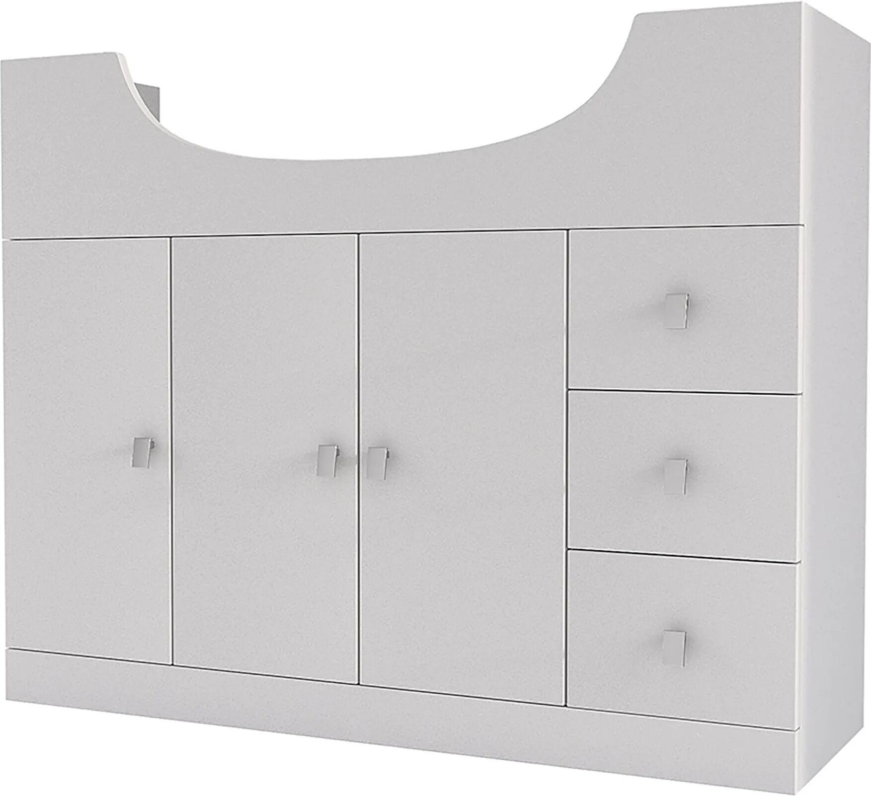 Tecnomat BBASE PORTALAVABO PALACE A TERRA BIANCO LUCIDO LAVABO SEMINCASSO 100x33,5x81 cm (LxPxH)