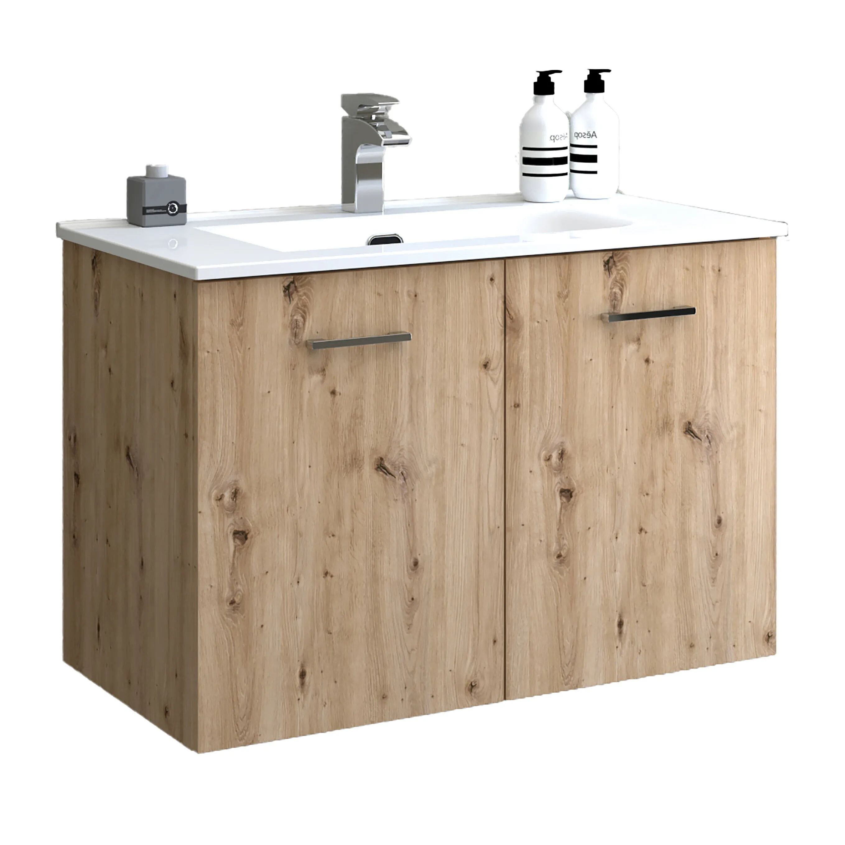 Tecnomat BASE PORTALAVABO CON LAVABO ASYA ROVERE NODATO 2 ANTE SOFT CLOSE 80x55x46 cm (LxHxP)