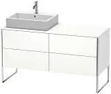 Duravit XSquare Waschtischunterbau für Konsole stehend 140 cm mit 4 Auszüge, für Becken links   flannel grey hochglanz (lack) XS4923L8989