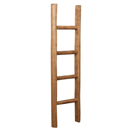 Biscottini Handdoekladder voor de badkamer, 100,5 x 6,5 x 30,5 cm, decoratieve houten ladder, bruikbaar als stille dienaar of handdoekladder in shabby chic-stijl, decoratieve houten ladder
