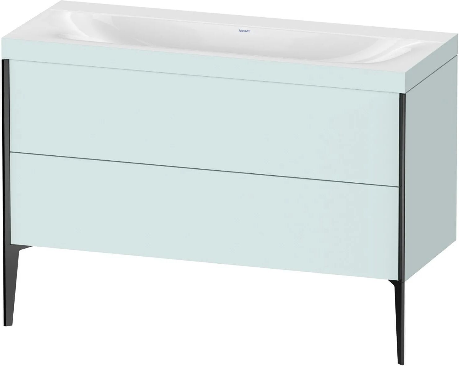 Duravit XViu Möbelwaschtisch 120 x 48 cm c-bonded ohne Hahnloch, mit 2 Auszügen, bodenstehend   lichtblau matt (dekor) XV4712NB209C