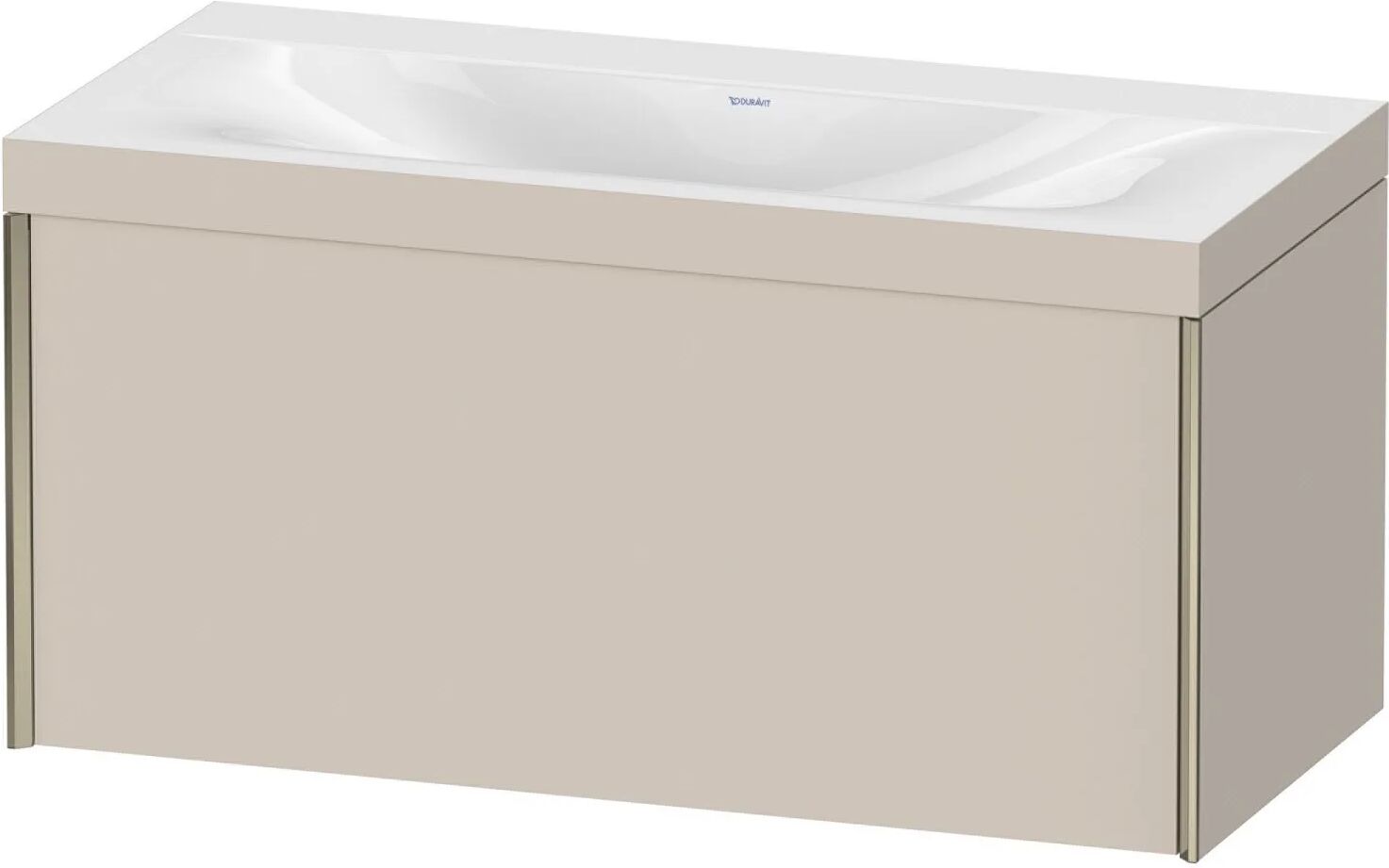 Duravit XViu Möbelwaschtisch 100 x 48 cm c-bonded ohne Hahnloch, wandhängend mit 1 Auszug   taupe matt (dekor) XV4611NB191C