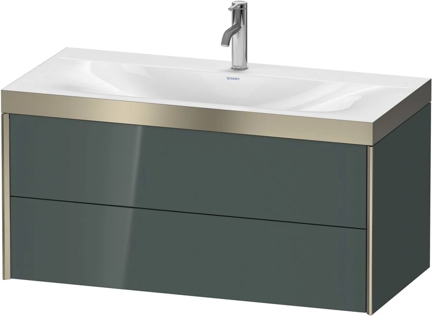 Duravit XViu Möbelwaschtisch 100 x 48 cm c-bonded mit 1 Hahnloch, wandhängend mit 2 Auszügen   dolomiti grey hochglanz (lack) XV4616OB138P