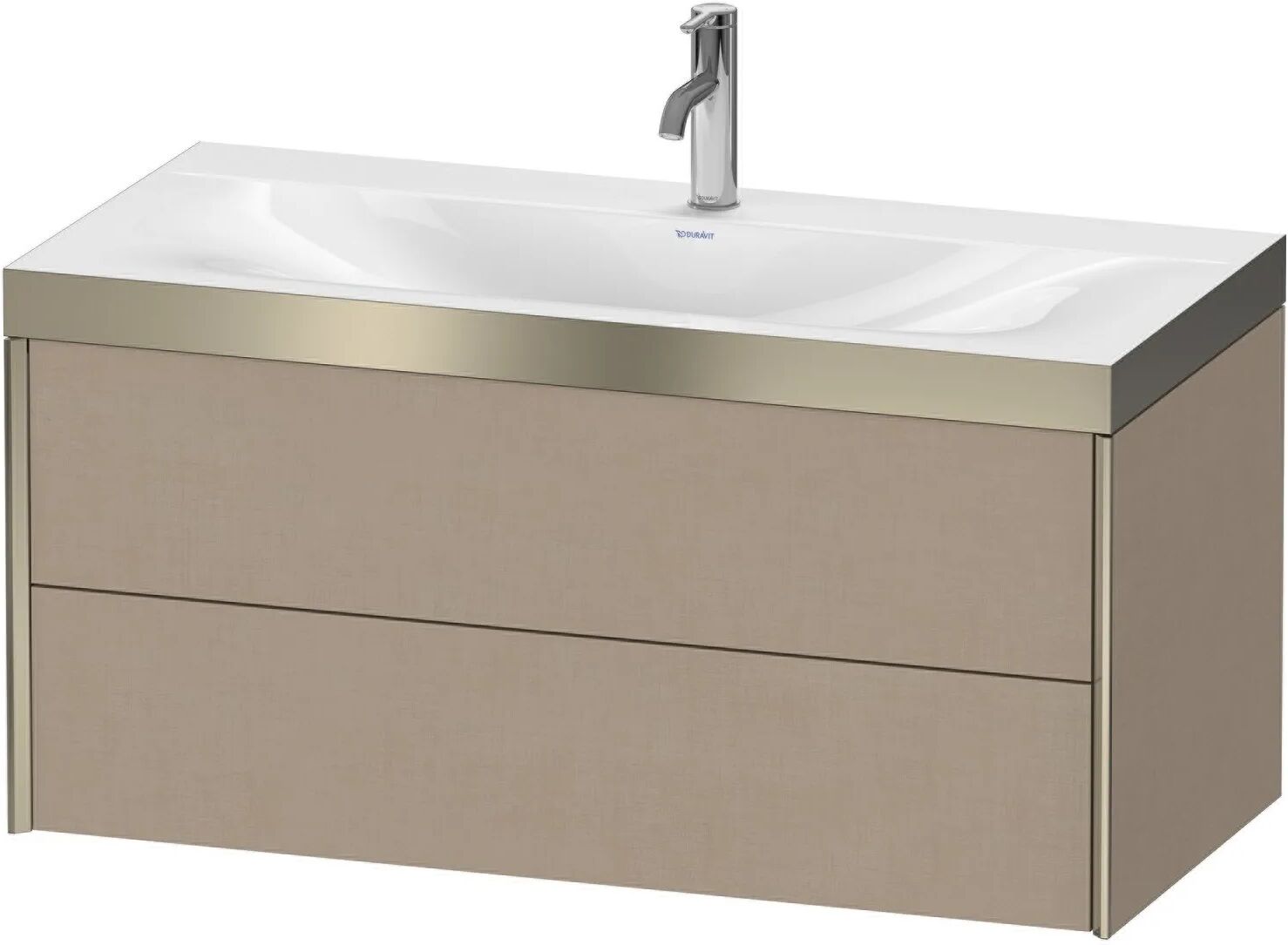 Duravit XViu Möbelwaschtisch 100 x 48 cm c-bonded mit 1 Hahnloch, wandhängend mit 2 Auszügen   leinen (dekor) XV4616OB175P