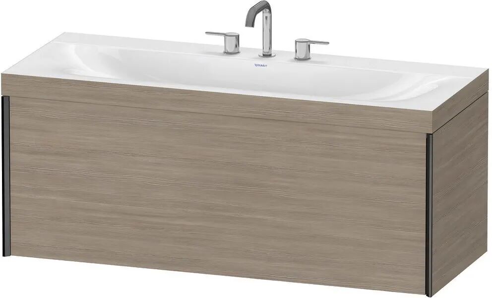 Duravit XViu Möbelwaschtisch 120 x 48 cm c-bonded mit 3 Hahnlöchern, wandhängend mit 1 Auszug   pine silver (dekor) XV4612TB231C