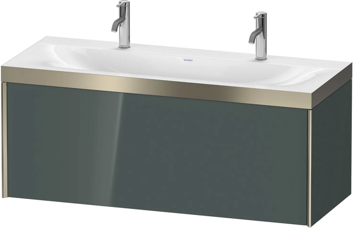 Duravit XViu Möbelwaschtisch 120 x 48 cm c-bonded mit 2x 1 Hahnloch, wandhängend mit 1 Auszug   dolomiti grey hochglanz (lack) XV4613OB138P