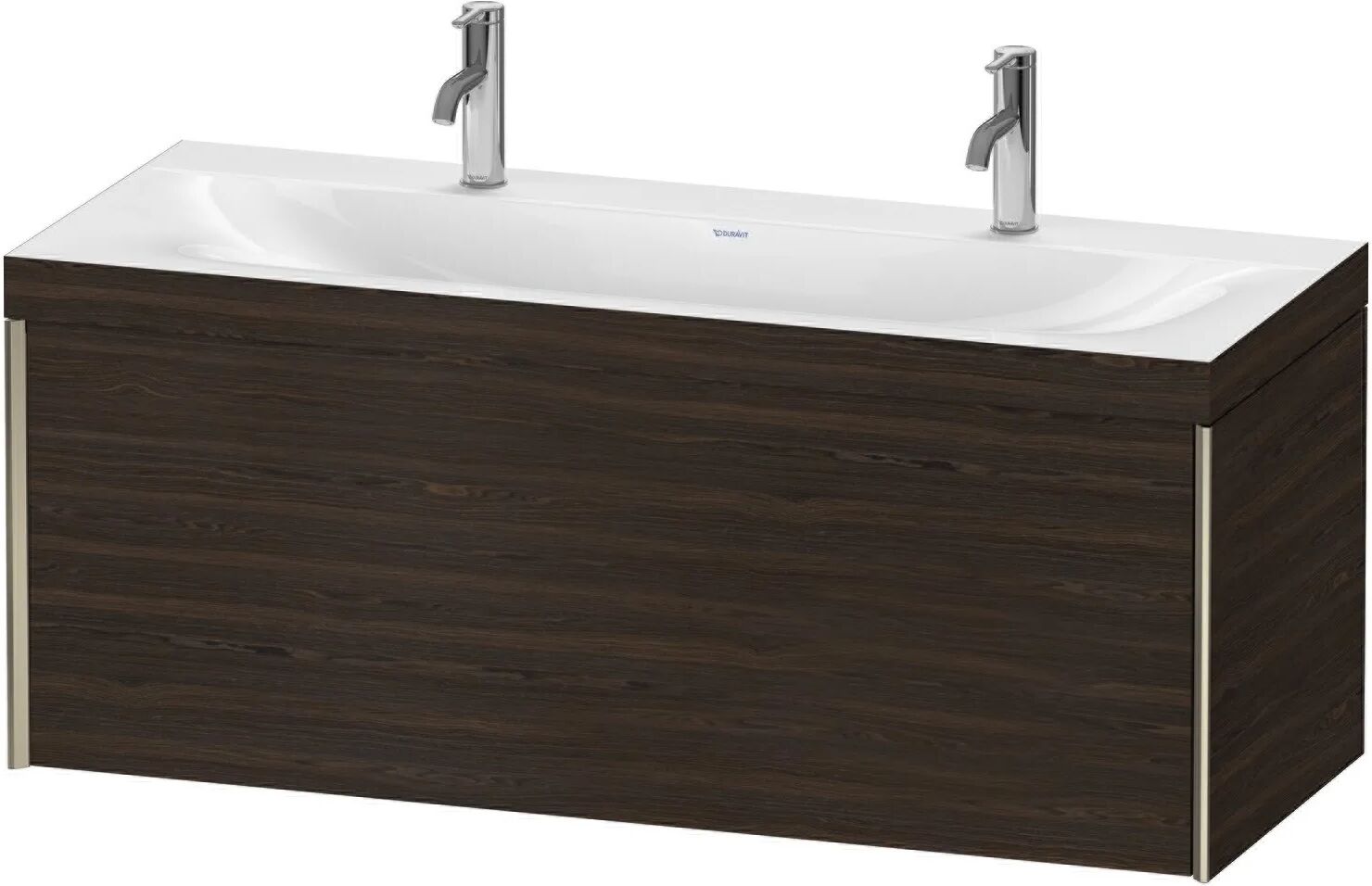 Duravit XViu Möbelwaschtisch 120 x 48 cm c-bonded mit 2x 1 Hahnloch, wandhängend mit 1 Auszug   nussbaum gebürstet (echtholzfurnier) XV4613OB169C