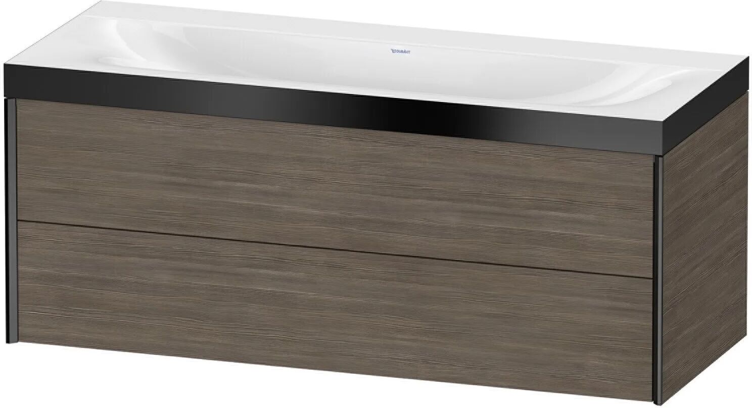 Duravit XViu Möbelwaschtisch 120 x 48 cm c-bonded ohne Hahnloch, wandhängend mit 2 Auszügen   pine terra (dekor) XV4617NB251P