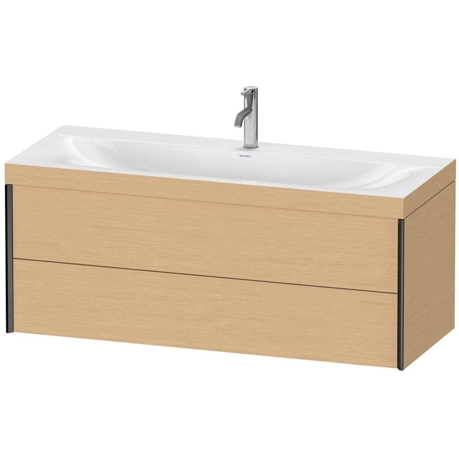 Duravit XViu Möbelwaschtisch 120 x 48 cm c-bonded mit 1 Hahnloch, wandhängend mit 2 Auszügen   eiche gebürstet (echtholzfurnier) XV4617OB212C